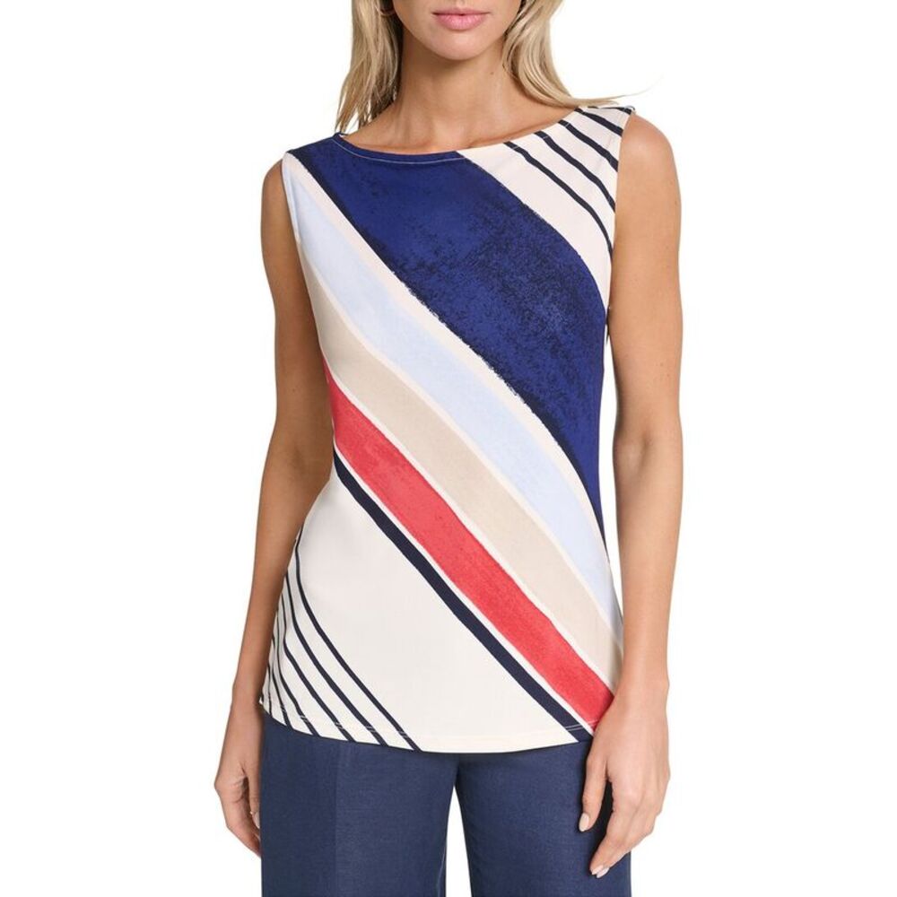 Halston Womens  Stripped Tank Top